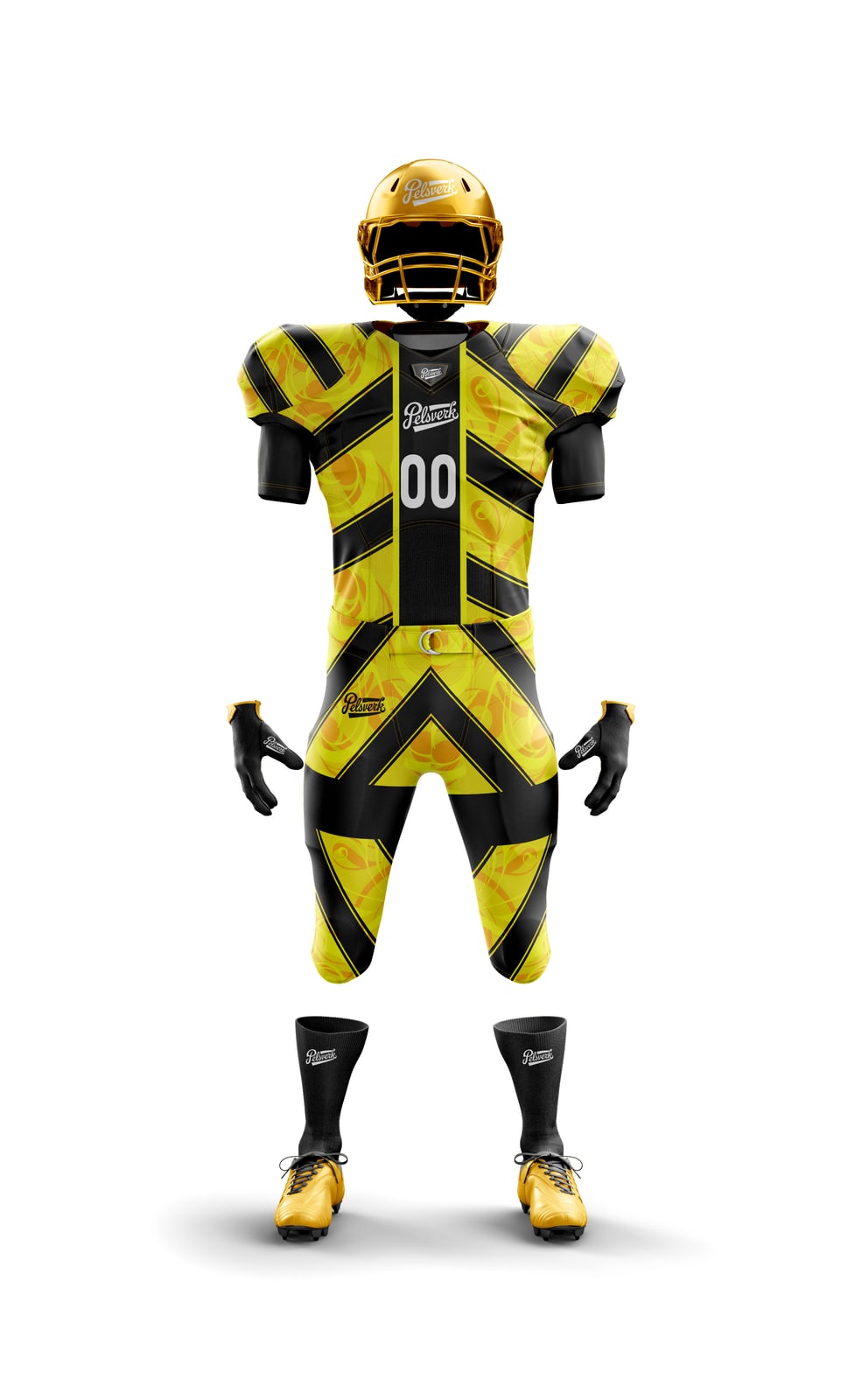 Black Gold Custom American Football Kit Design 13