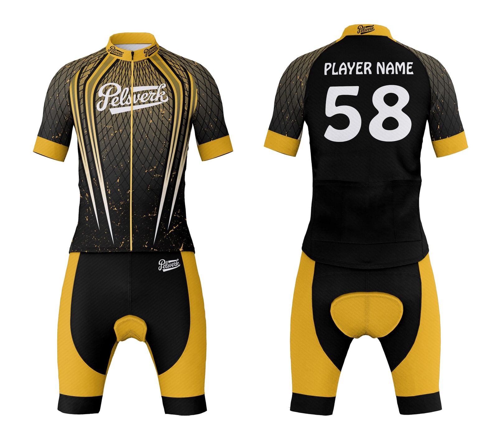 Black Gold Custom Cycling Kit Design 07