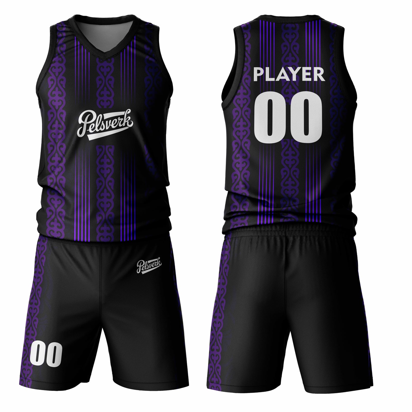 Black Navy Custom Basketball Uniform Kit Design 02