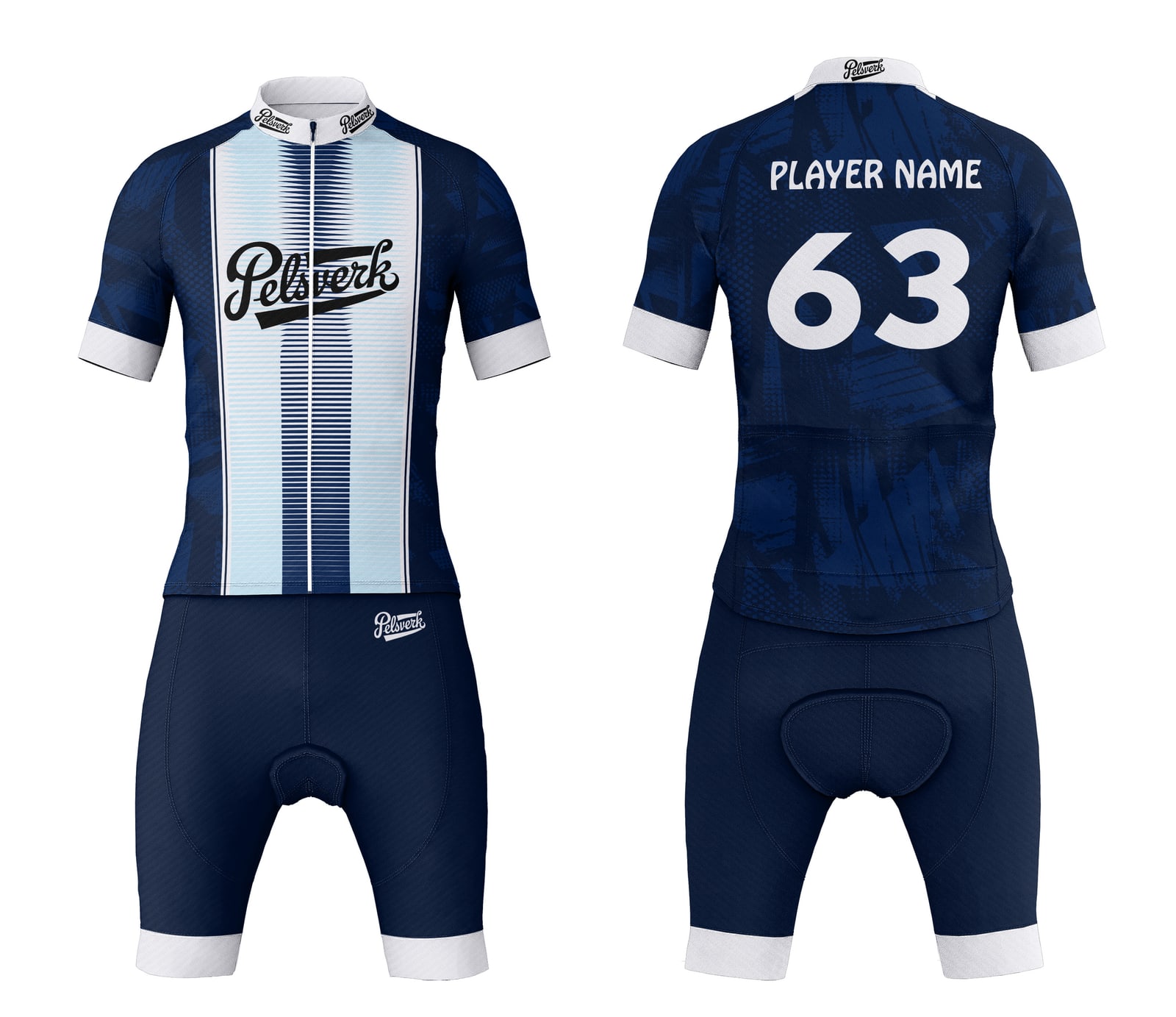 Black Navy Custom Cycling Kit Design 12