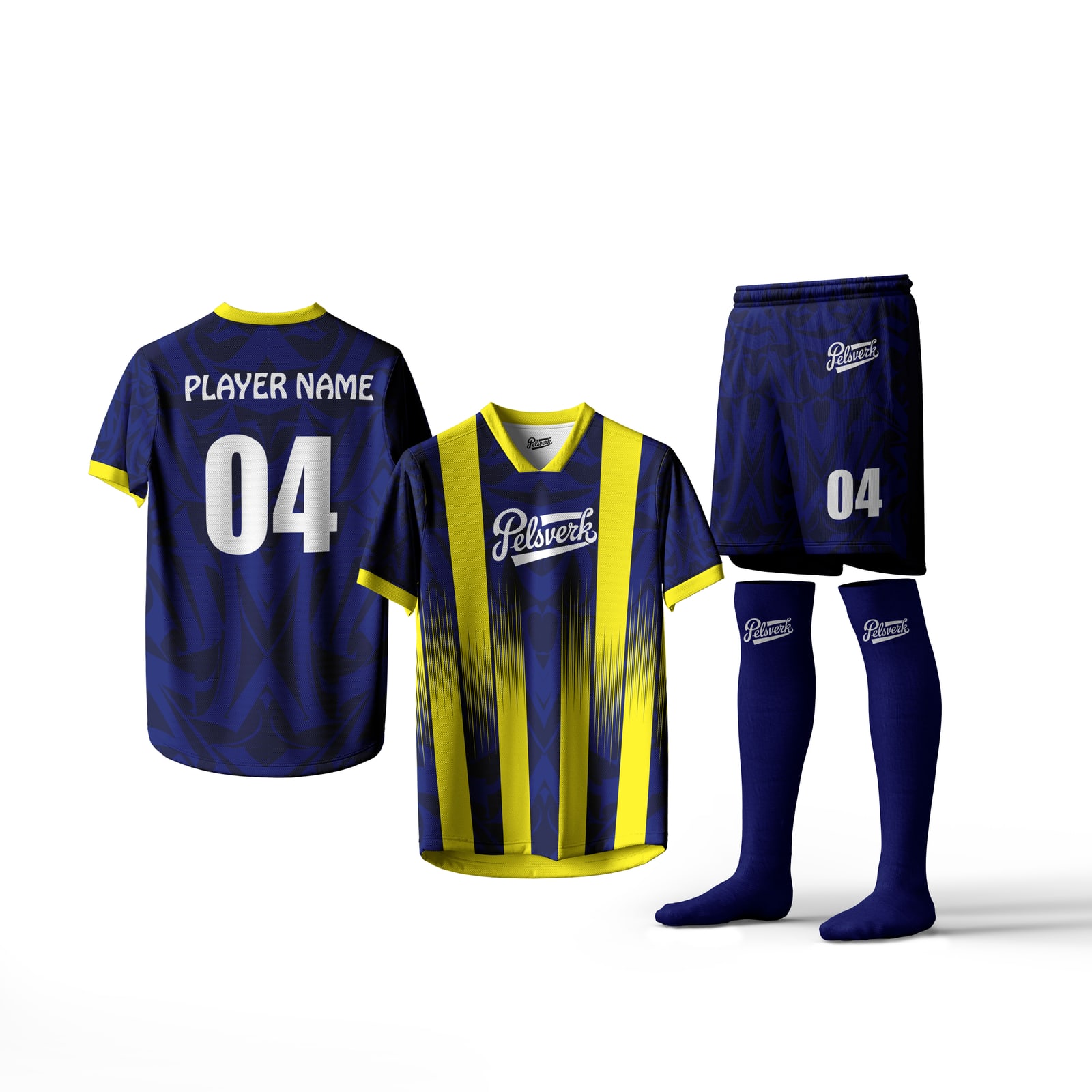 Black Navy Custom Soccer Kit Design 04