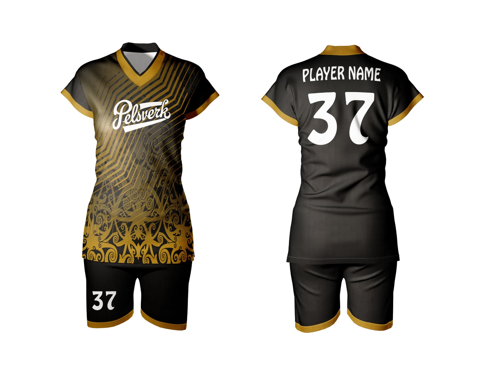 Black Navy Custom Volleyball Kit Design 08