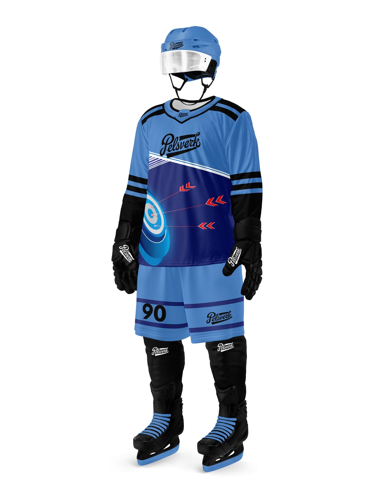 Black Royal Blue Custom Ice Hockey Kit Design 12
