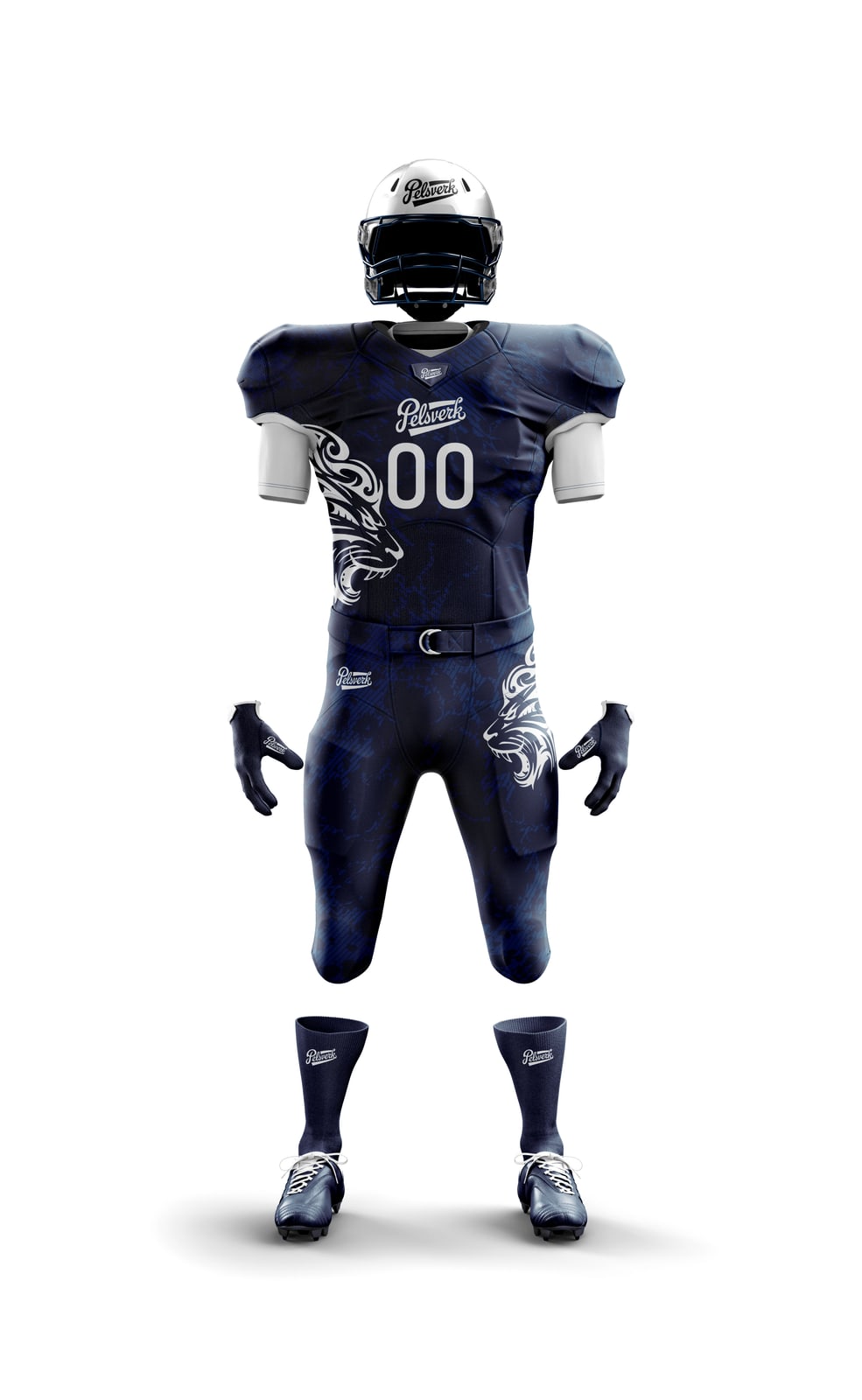 Black White Custom American Football Kit Design 08