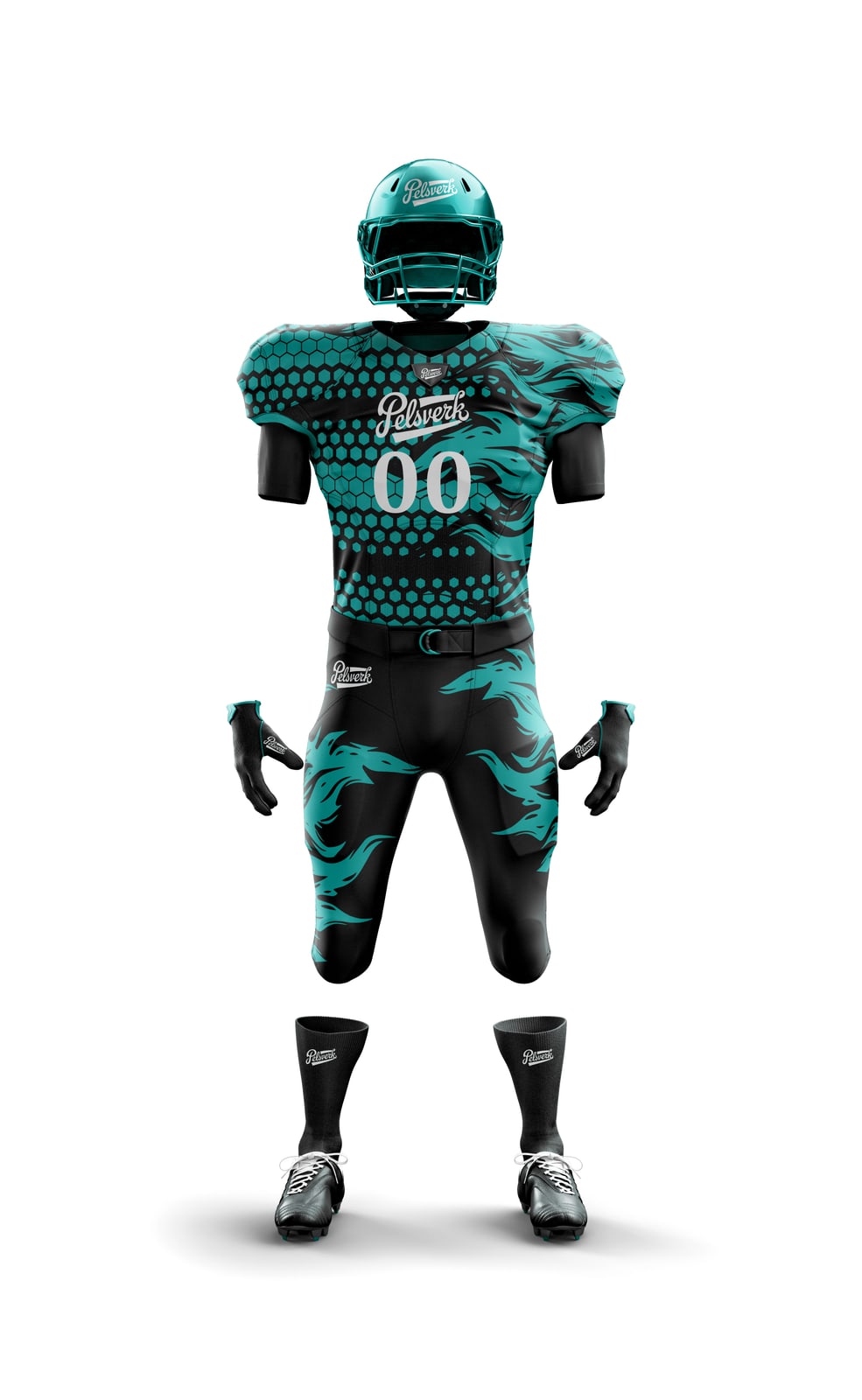 Black White Custom American Football Kit Design 10