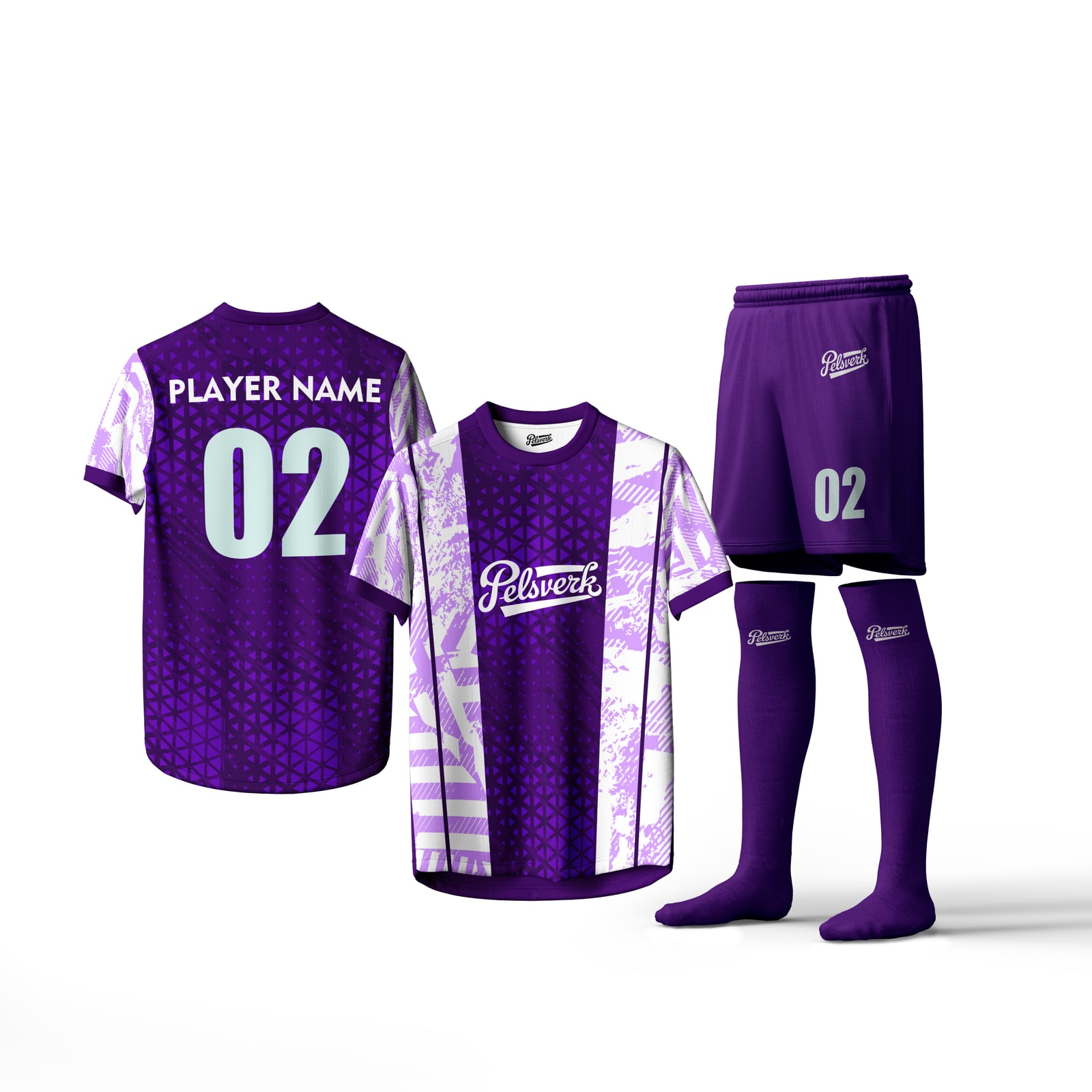 Black White Custom Soccer Kit Design 02
