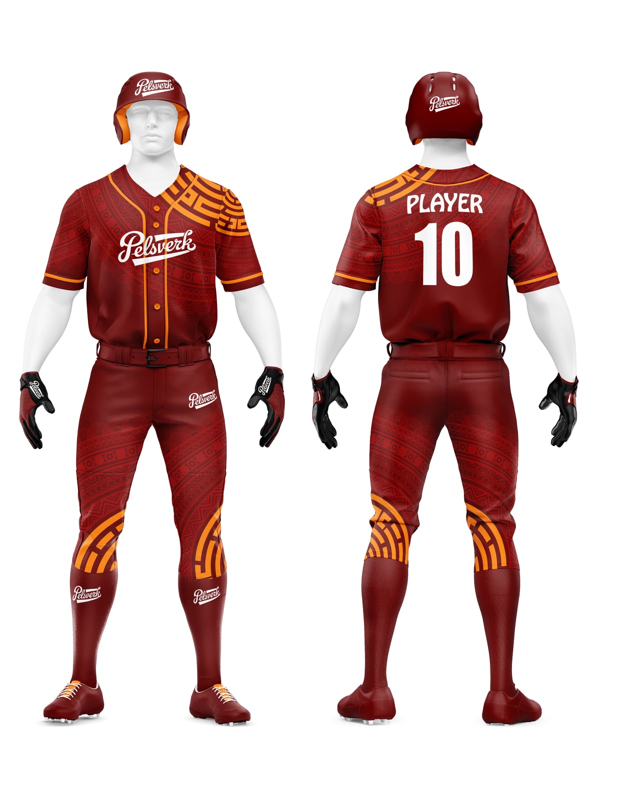 Crimson Gold Custom Baseball Uniform Kit