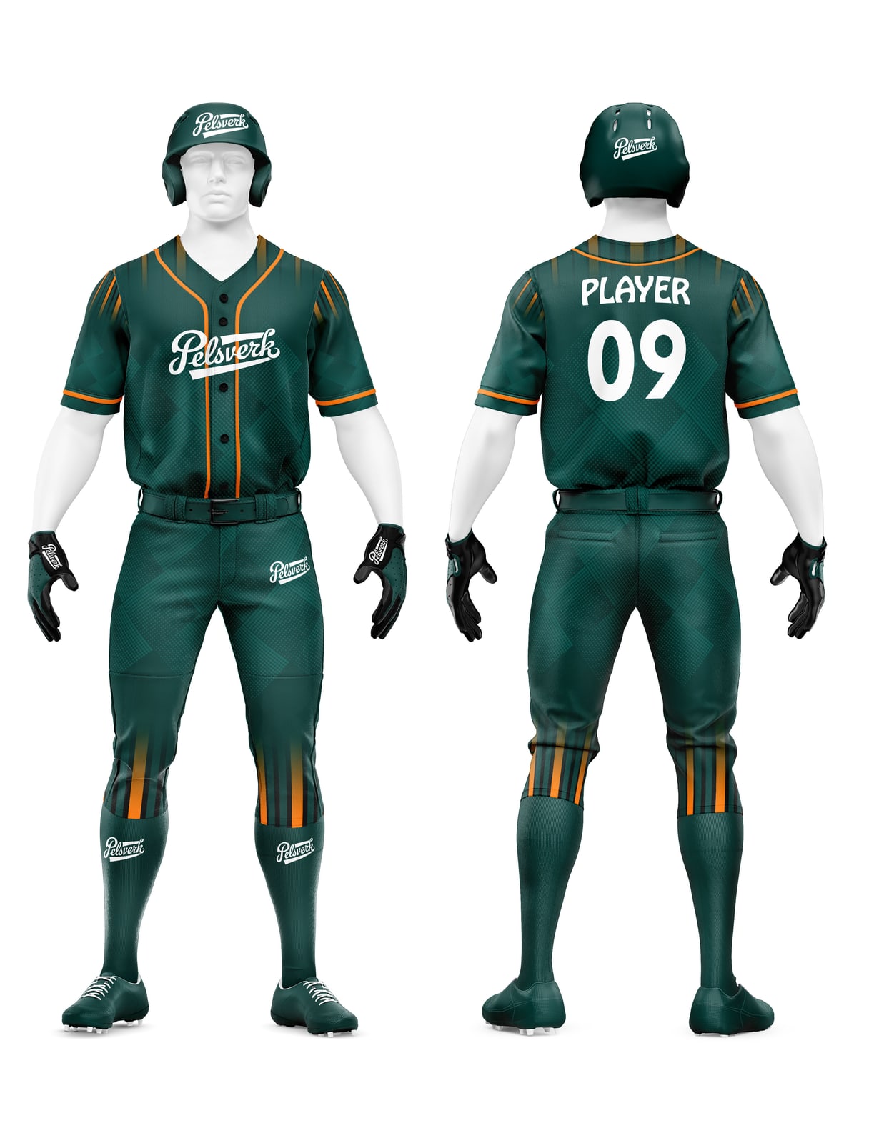 Forest Green Custom Baseball Uniform Kit