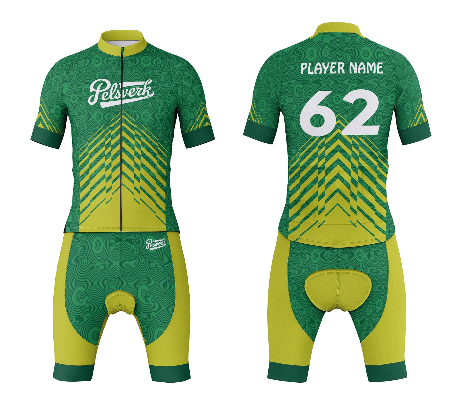 Forest Green Green Custom Cycling Kit Design 11
