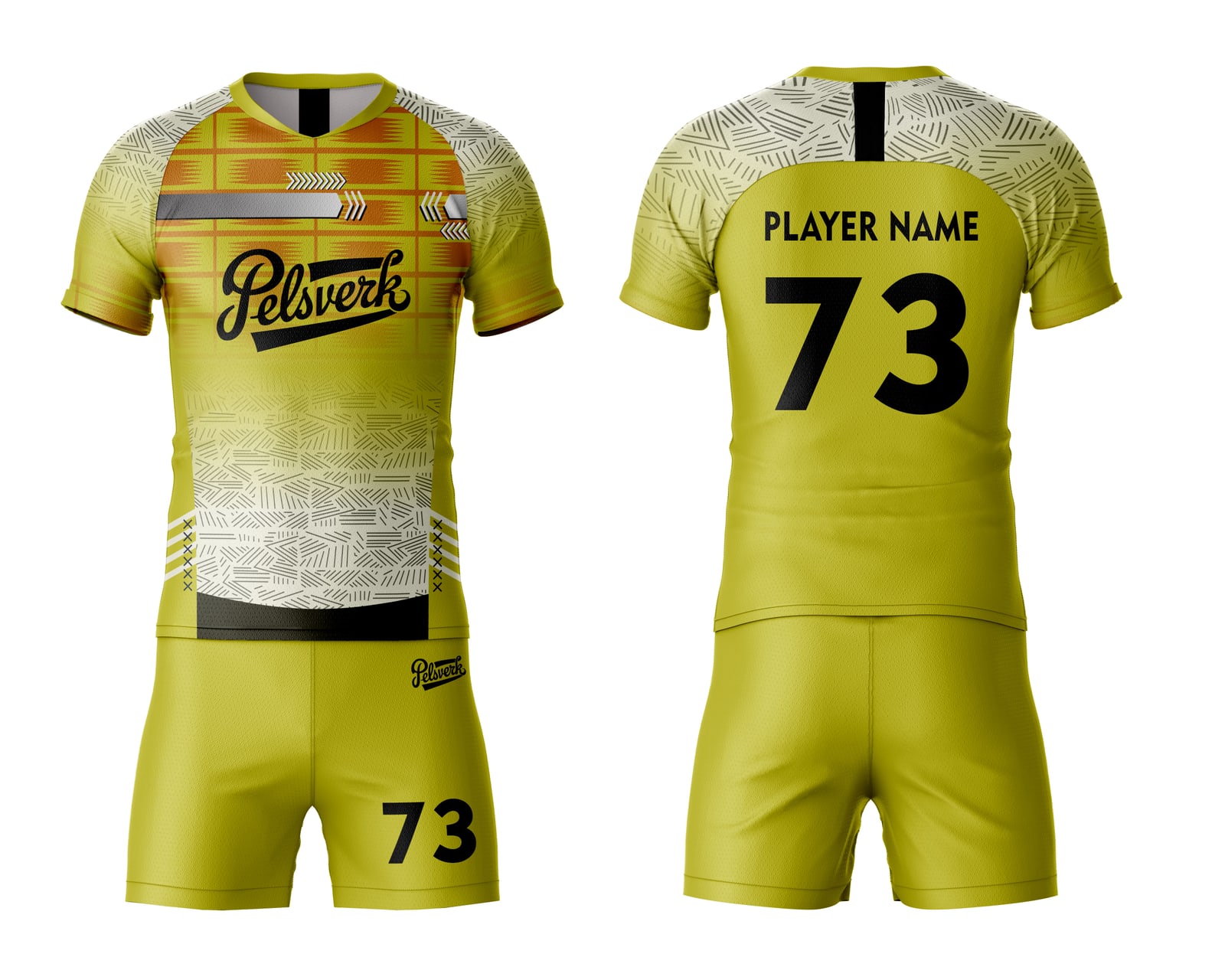 Gold White Custom Rugby Kit Design 02
