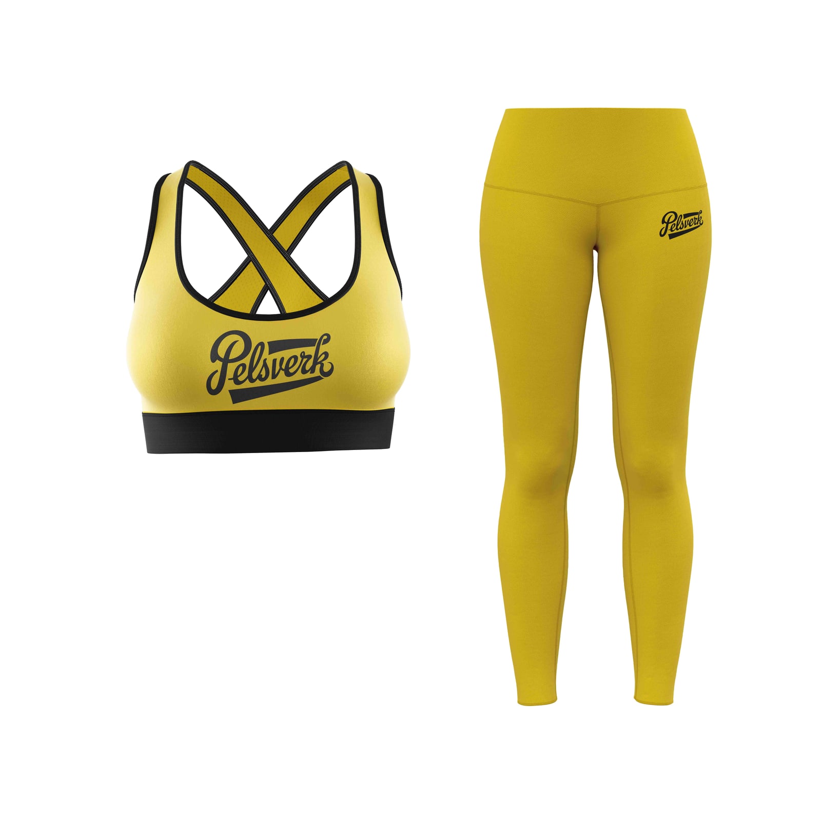 Gold White Custom Sports Bra and Legging Set Design 04