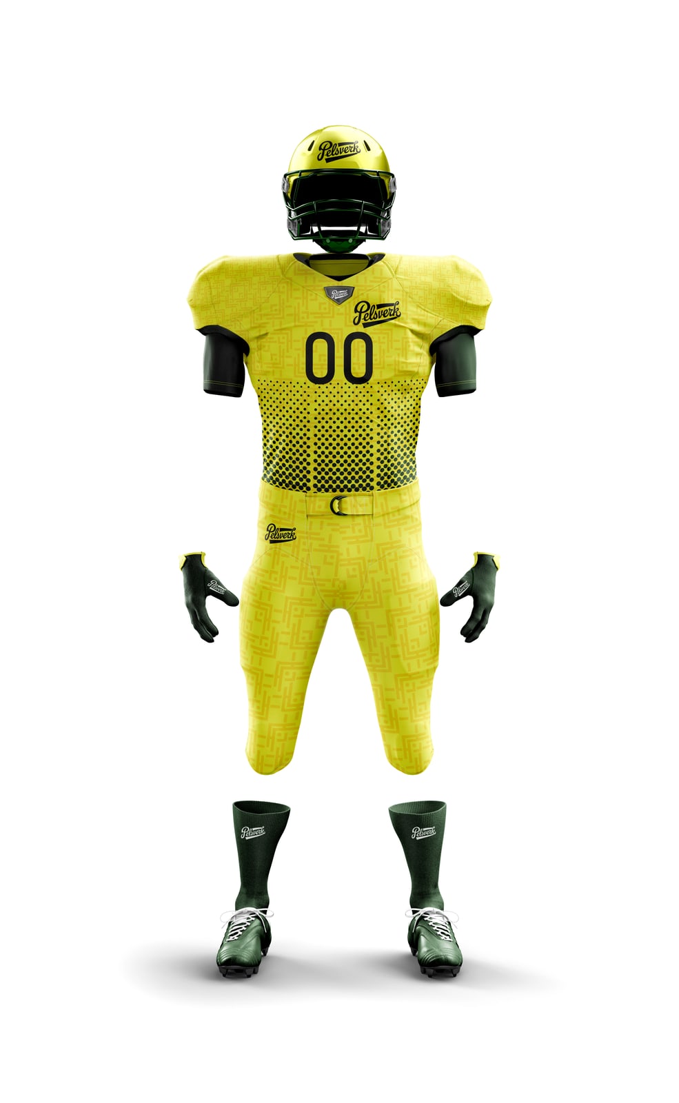 Gold Yellow Custom American Football Kit Design 09