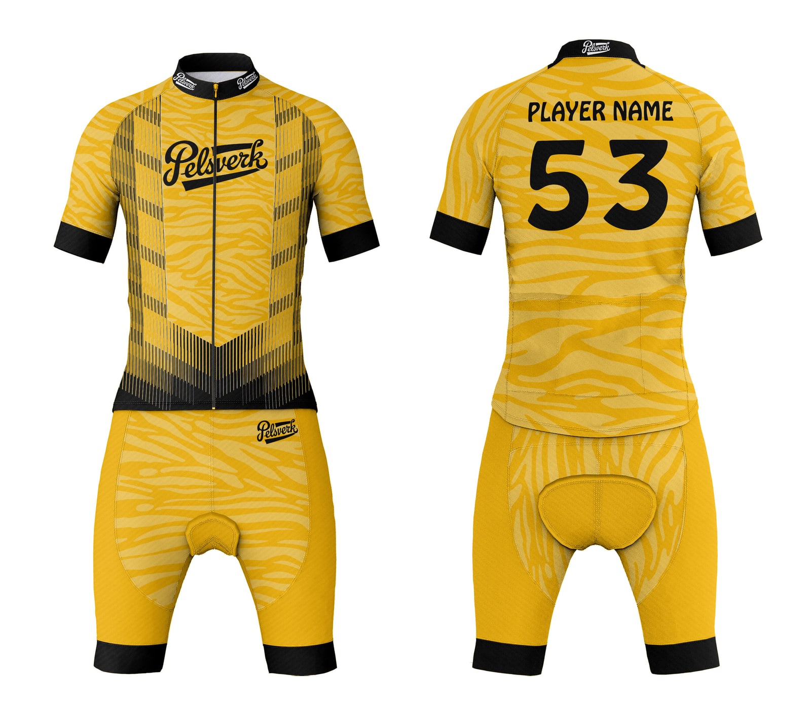 Gold Yellow Custom Cycling Kit Design 02