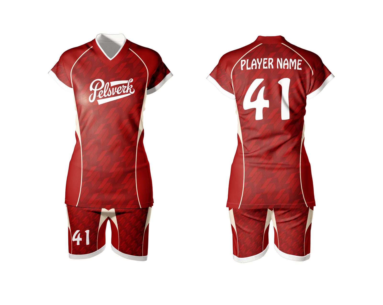 Maroon Red Custom Volleyball Kit Design 12