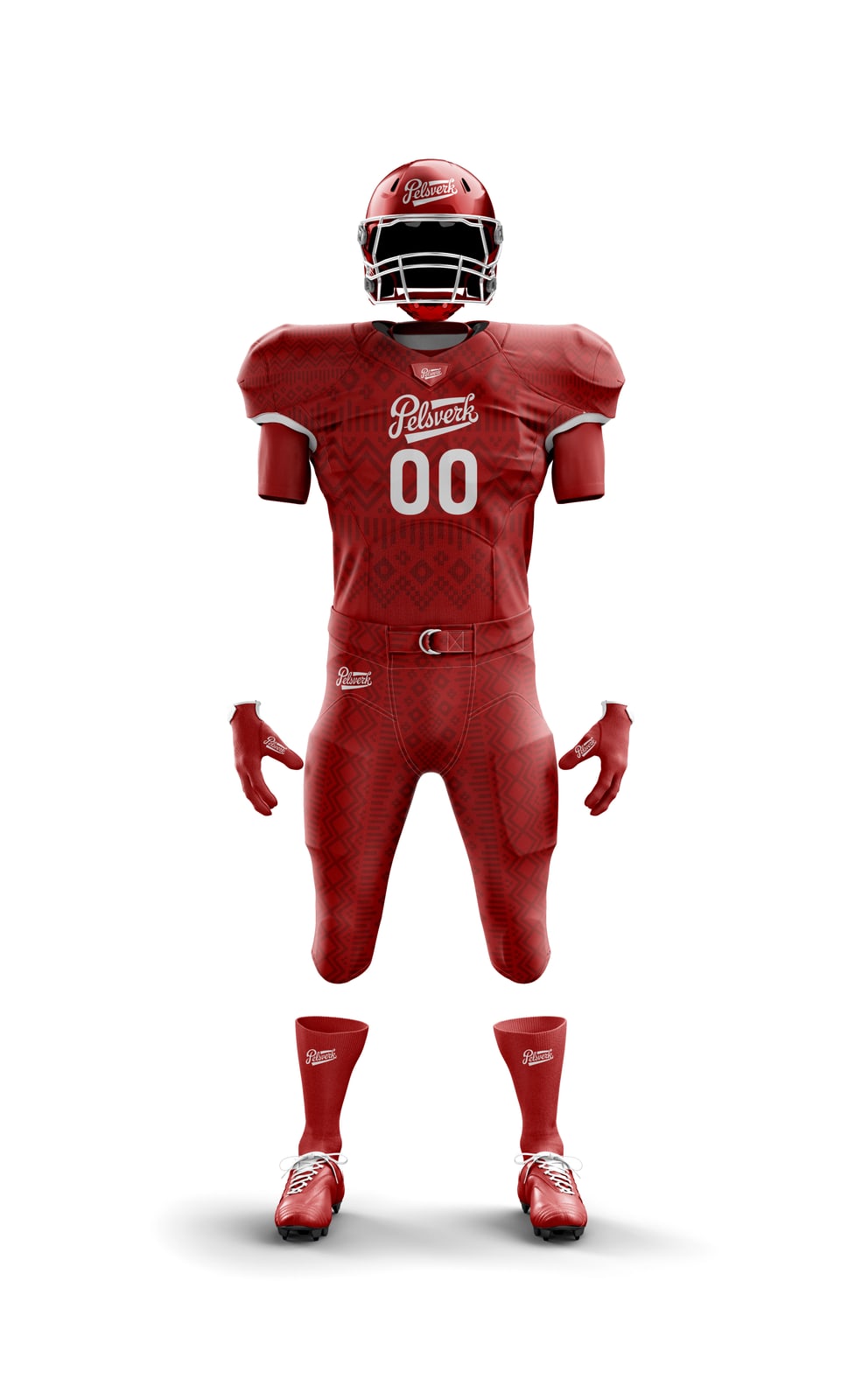 Maroon White Custom American Football Kit Design 12