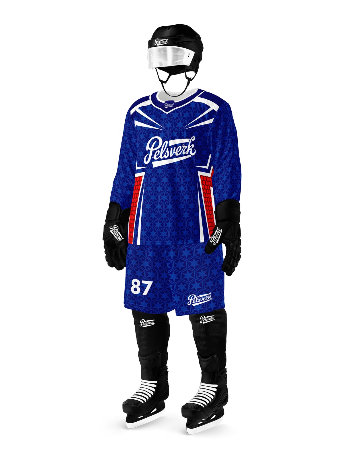 Navy Black Custom Ice Hockey Kit Design 09