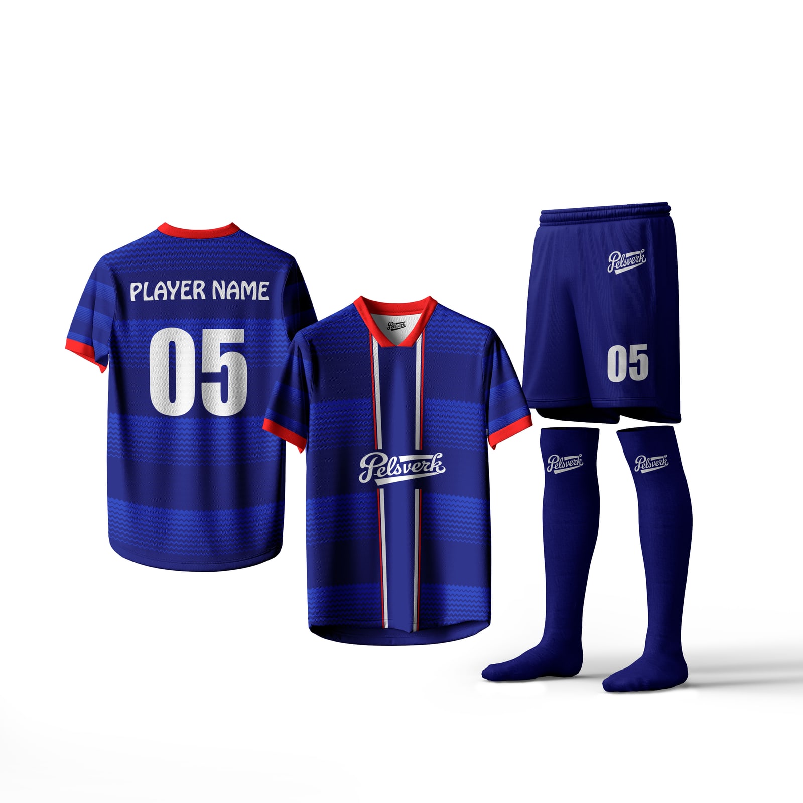 Navy Black Custom Soccer Kit Design 05