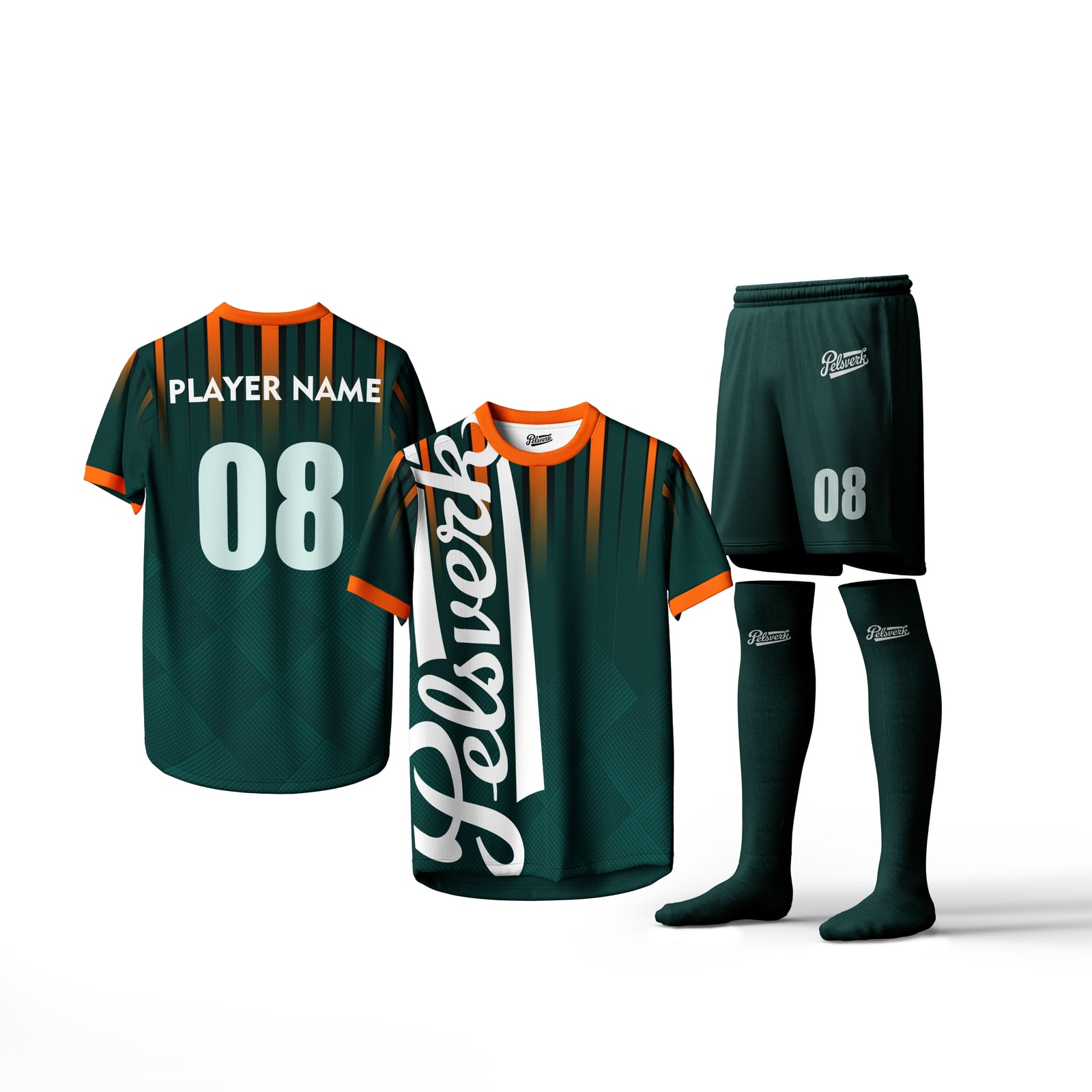 Navy Black Custom Soccer Kit Design 14