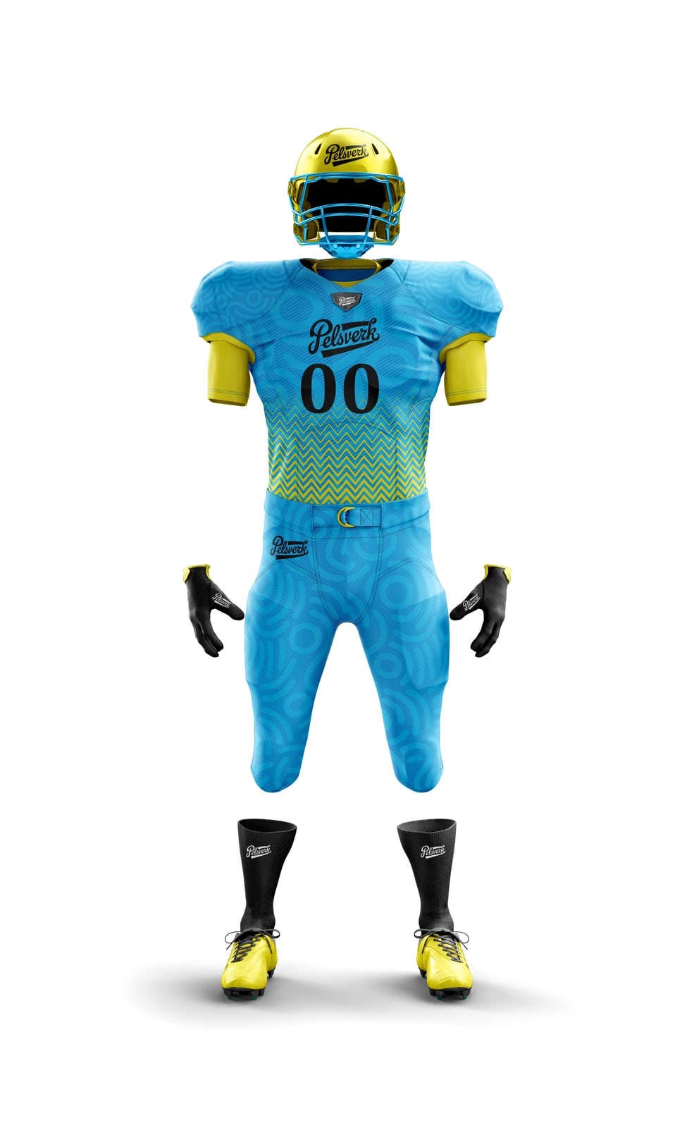 Teal White Custom American Football Kit Design 11
