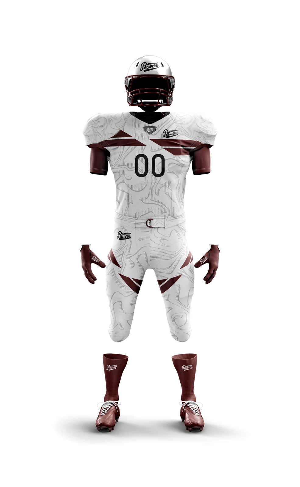 White Black Custom American Football Kit Design 07