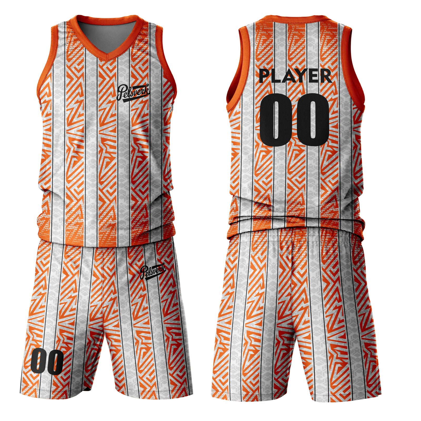 White Gold Custom Basketball Uniform Kit Design 05