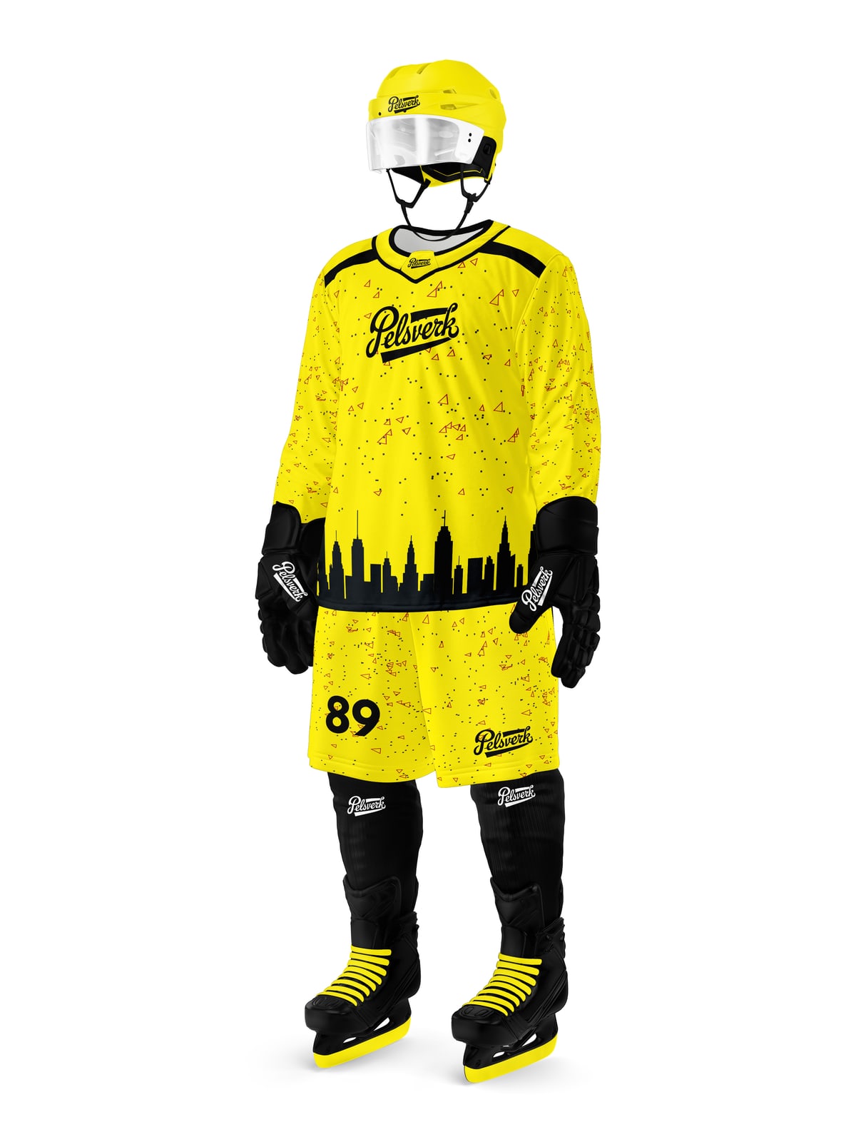 Yellow Black Custom Ice Hockey Kit Design 11