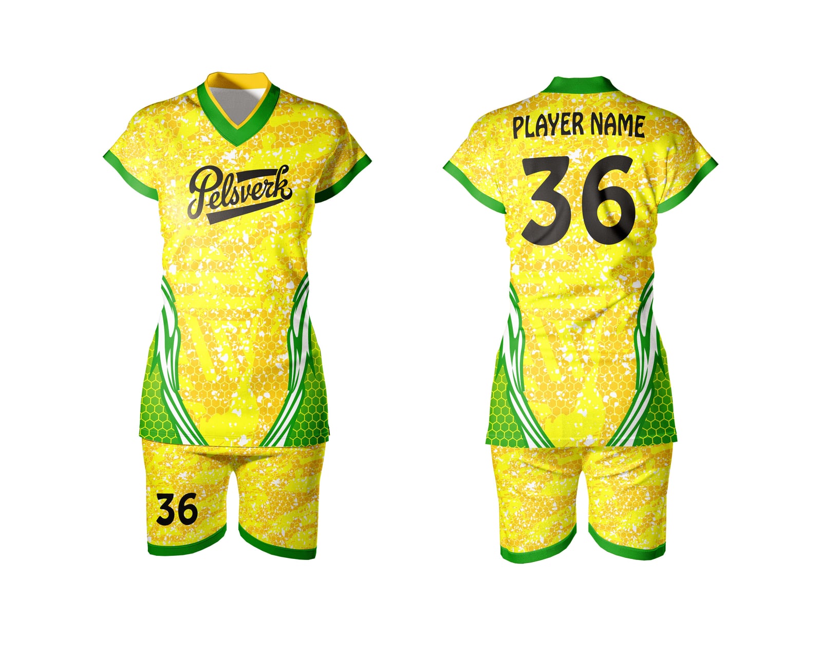 Yellow White Custom Volleyball Kit Design 07