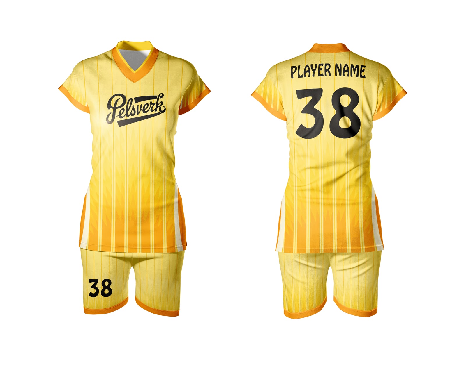 Yellow White Custom Volleyball Kit Design 09